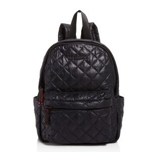 MZ Wallace Mini Metro Backpack Black Quilted Nylon Small w/ Dust Bag